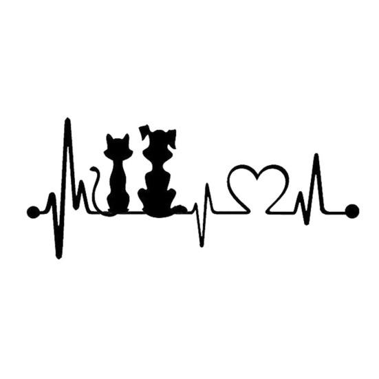 Мультфильм собака кошка сердцебиение автомобиля Стайлинг наклейки окна автомобиля наклейки украшения