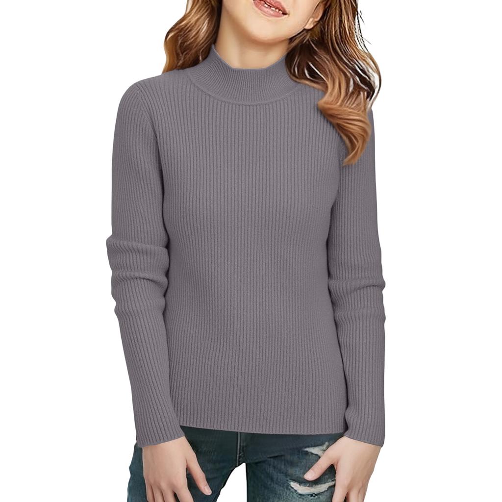 Детская модная повседневная футболка с полувысоким воротником, базовая, с длинным рукавом