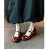 2025 новые красные туфли Мэри Джейн, японский стиль с круглым носком, студенческий стиль, пряжка в виде сердца, маленькие кожаные туфли, женские лакированные ретро туфли