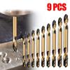 9Pcs Double-headed Bit Double-edged Metal Stainless Steel Ultrahard Iron Drill Steel Plate Iron Carpentry Drill Bit