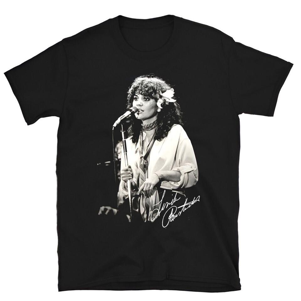 Vtg Linda Ronstadt In Music Tour Cotton Black S-5XL Unisex Shirt DD3742