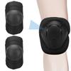 Children's Black Knee Pads Adjustable Protective Knee Cushion Pads Plastic Knee Guards