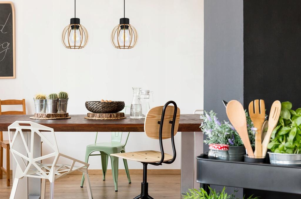 Modern wooden LED ceiling pendant lamp