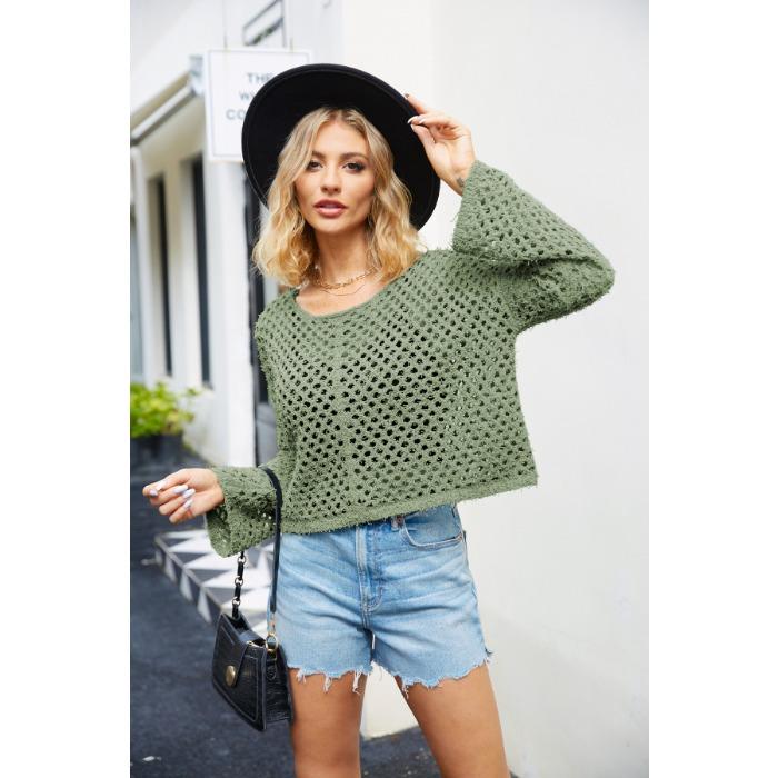 Весенне-осенний женский свитер с круглым вырезом, сексуальный пуловер со скелетом, прозрачный вязаный свитер