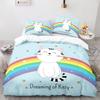 Комплект постельного белья Rainbow Cat Single Twin Full Queen King Size Kawaii Girl Bed Sets Aldult Kid Bedroom Duvetcover Sets 3D Print 013