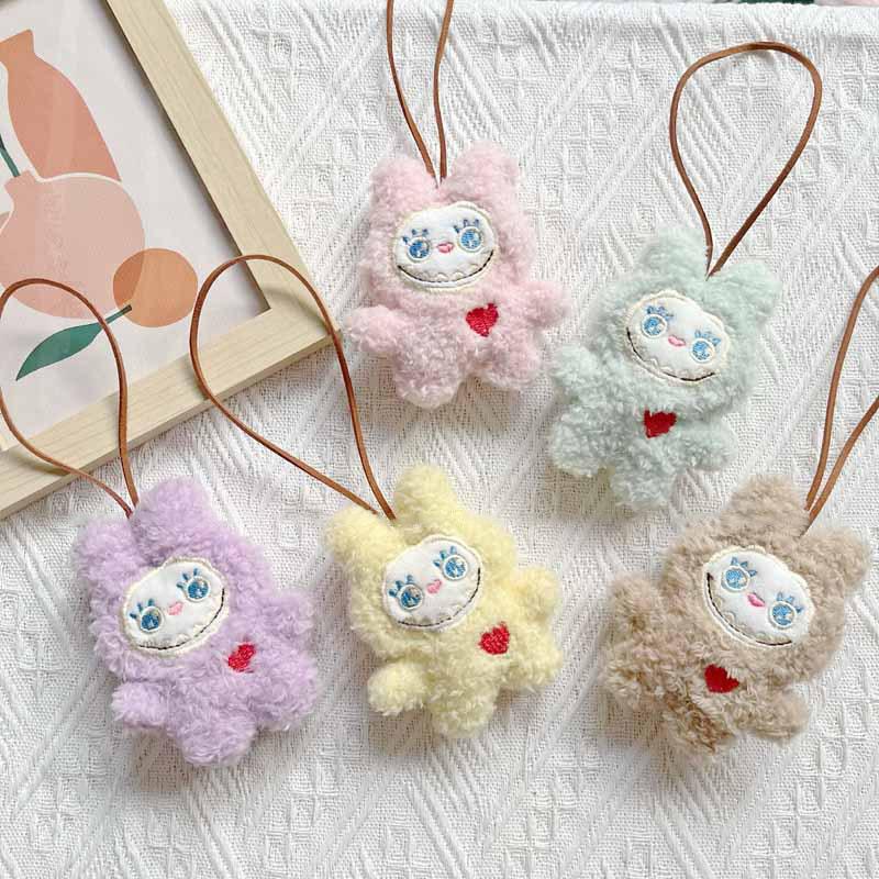 Мультяшный плюшевый монстр Лабубу Писк Кейчиан Имя Наклейка Анти-потеряшка Бирка для багажа Подвеска Украшение для рюкзака Аксессуары Подарки