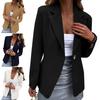 Women Solid Color Blazer Notched Neck Long Sleeves Spring Casual Coat Female Slim Cardigan Blazer Jacket Business Clothes