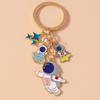 Cute Enamel Astronaut Keychain Star Moon Key Rings Pendants for Key Holder Women Girls Handbag Pendants DIY Jewelry Gifts