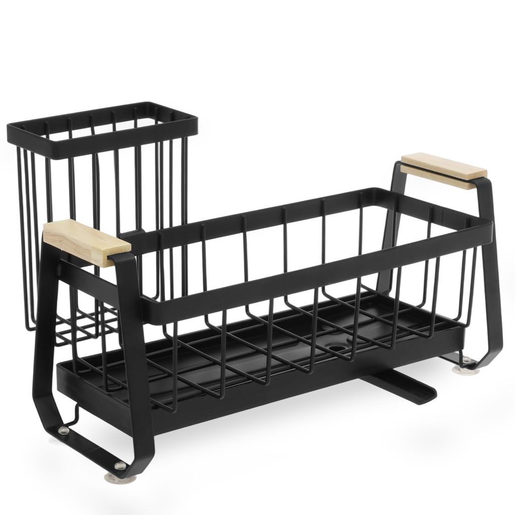 Kitchen Sink Drain Rack Sponge Cleaning Tools Storage Holder Carbon Steel Wire Ball Rag Hanger Sink Countertop Organizer