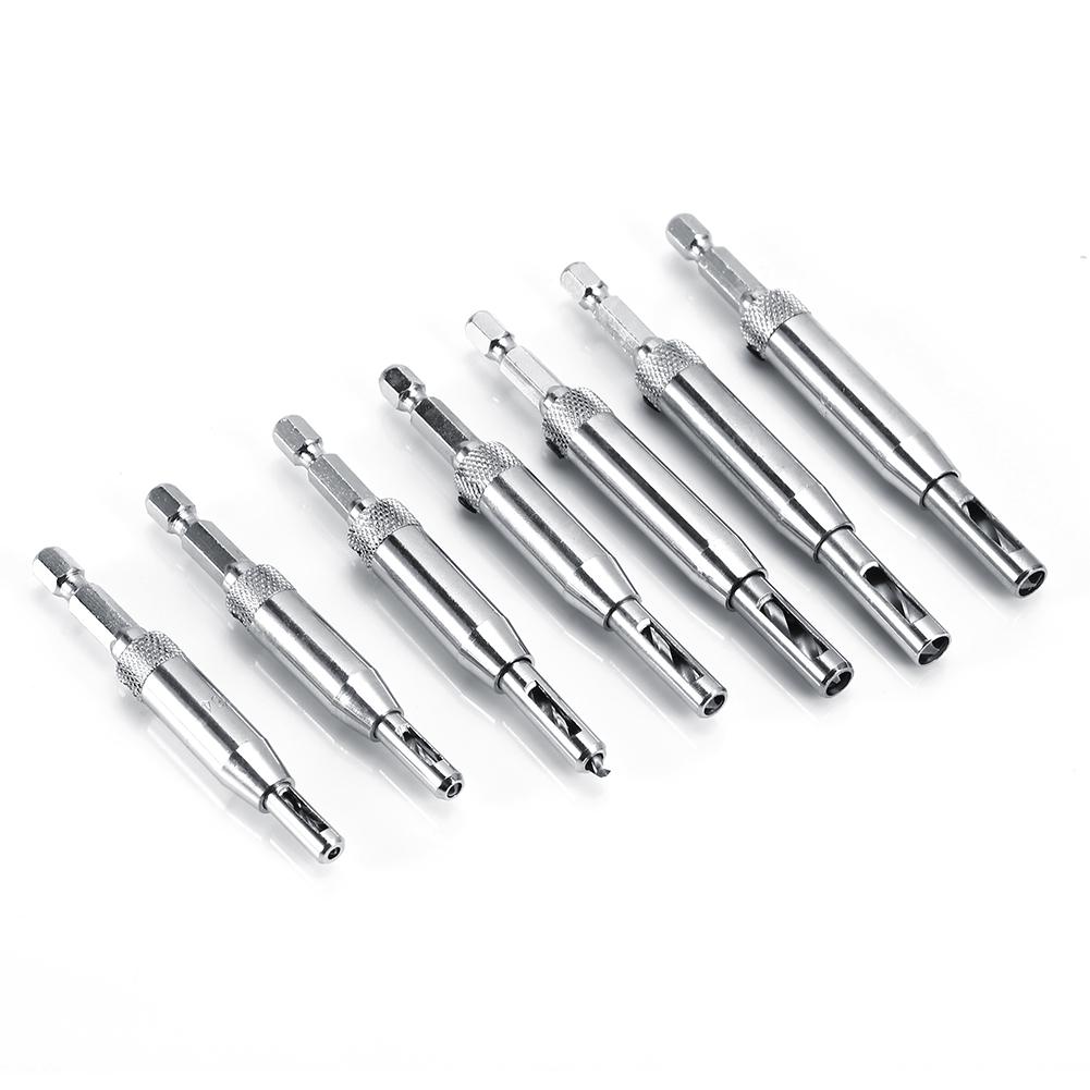 7 размеров кольцевая пила, центрирующий шарнир, витые сверла, DIY столярные инструменты для развертывания шкафа