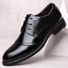 Autumn and Winter Men's Dress Shoes Korean Style Genuine Leather Shoes Black Business Leather Shoes