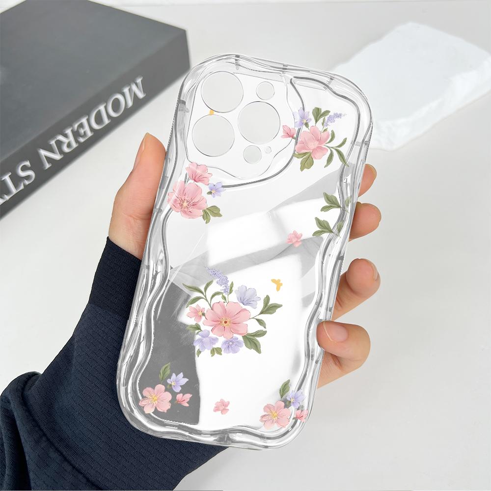 Cute Cartoon Pattern Cream Texture Casing Wavy Edge Soft Silicone Cover Phone Case for OPPO Reno Realme