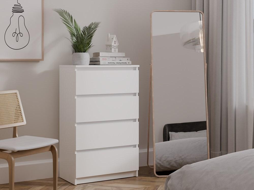 M4 60 Chest Of Drawers Malwa White 4 Drawers Cabinet For Living Room Bedroom Home Office