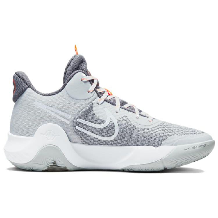 Nike Кроссовки унисекс KD Trey 5 IX EP Pure Platinum Серые прохладно-серые Total-Orange CW3402-011