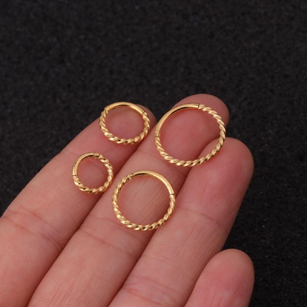 Septum Helix Cartilage Nose Piercing Ring Hinged Segment ring Round Stud Earrings Hoop Earrings