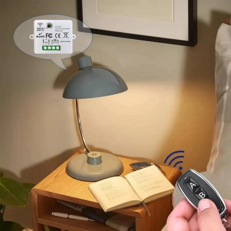 433 МГц AC 110V 220V Беспроводной RF Пульт Дистанционного Управления Переключатель 1-канальный Релейный Приемник С Кнопками ВКЛ ВЫКЛ Передатчик Для Светодиодной Лампочки DIY Управление