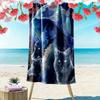 Ranni Moon Print Beach Towel, Large Soft Quick Dry Towel for Beach Camping Swimming