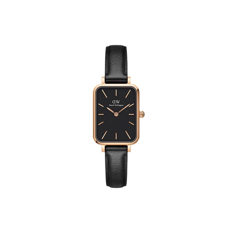DANIEL WELLINGTON Европейские и американские часы Женские часы кварцевый механизм кожаный ремешок 20*26 мм черный циферблат женские часы ретро маленькие DW00100435