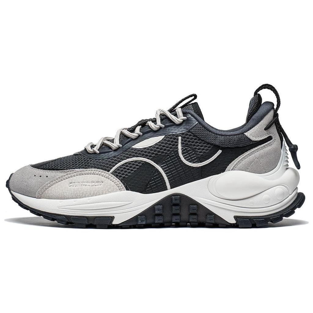 Li Ning CF Trail Series Star Track нескользящие износостойкие низкие спортивные повседневные туфли мужские кроссовки черные серые AGLT073-3