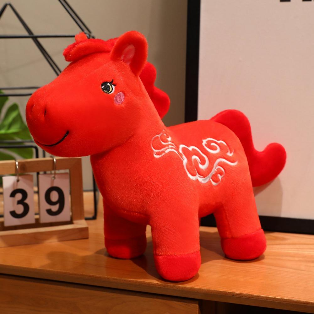 Letter Print Plush Horse Doll 2026 Horse Year Pony Animal Toys Zodiac Horse Figurine  Birthday Gift