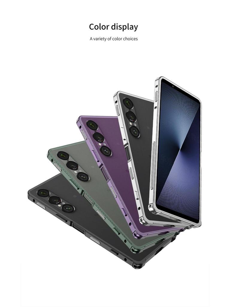 Heat-Dispersing Metal Case with Clasp for Sony Xperia 1VII/1VI - Drop-Proof Supercar Design