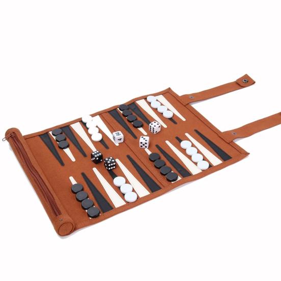 Classic Backgammon Board Game with Storage Case Foldable Design Portable Travel Backgammon Sets Puzzle Game Board