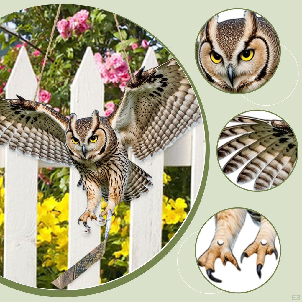 Декоративная подвесная птица сова с веревкой и лентой ПП украшение для забора Идеально для улицы