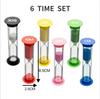6Pcs Sand Timer Plastic Hourglass Timer Colorful Sandglass Hourglass Small 30sec/1min/2mins/3mins/5mins/10mins Sand Clock Timer