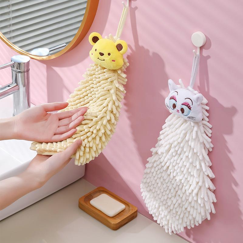 Chenille Cartoon Hanging Hand Towel - Cute, Stylish, Hangable Kitchen & Children's Towel