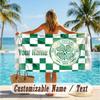 Custom Text Beach Towel, Soft Absorbent Swimming Multi-use TowelCeltic FC