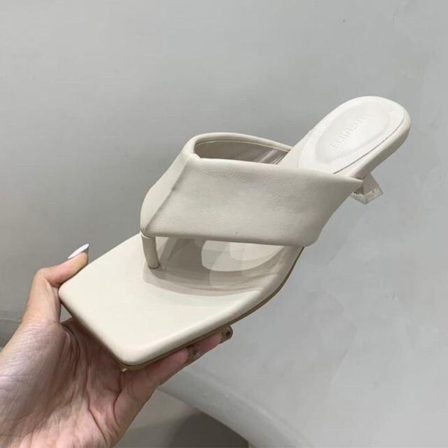 Сексуальные женские шлепанцы, сандалии на шпильке с квадратным носком, модные модельные женские туфли на низком каблуке, новые летние повседневные шлепанцы, женские тапочки