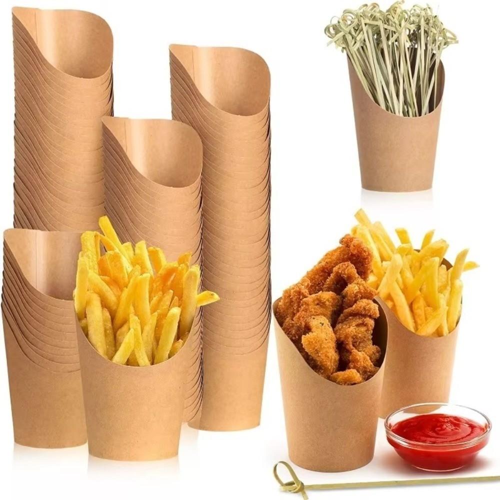 50PCS Thickened Egg Waffle Paper Cup Water Proof Take-out Snack Boxes Kitchen Use
