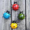Mini Metal Ladybug Beetle Fence Hanger Wall Hanging Ornament Statue Outdoor Patio Garden Figurine Sculpture For Home Decor