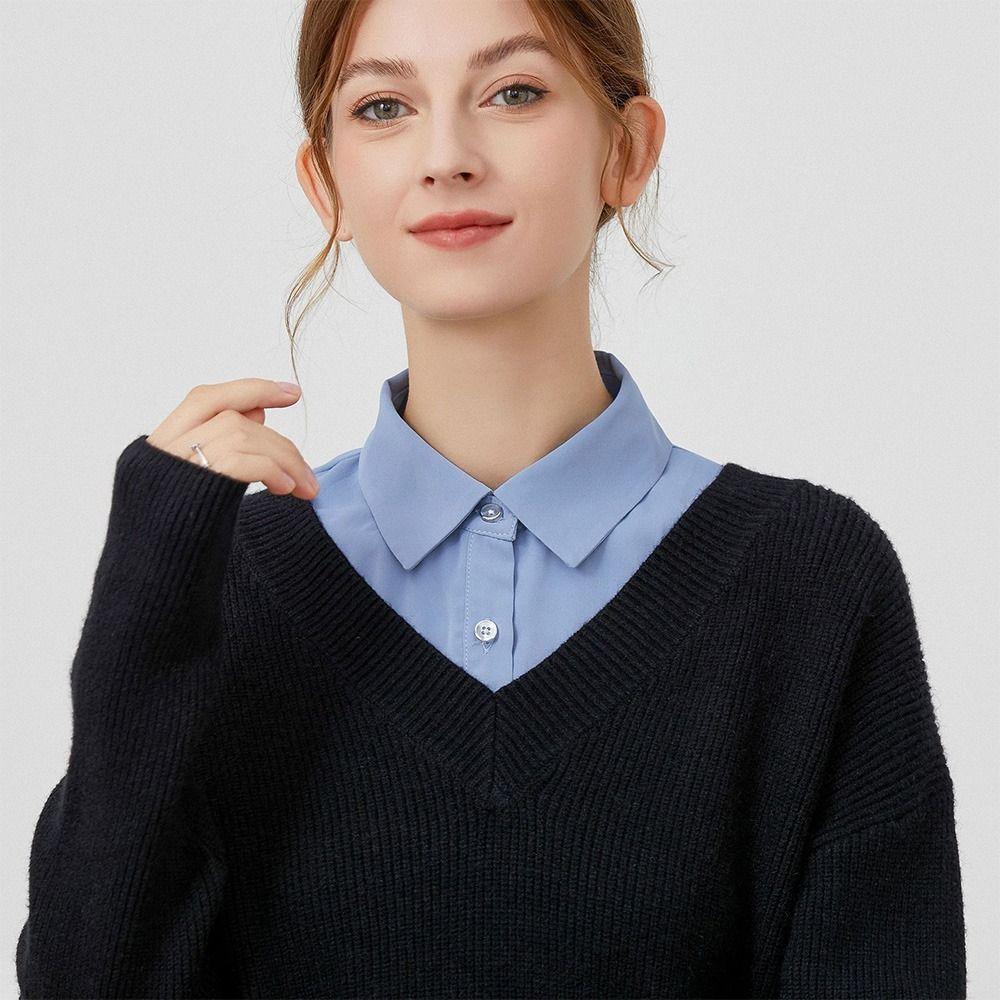 Women Classic Chiffon Blouse False Collar Lapel Clothes Accessories Shirt Fake Collar