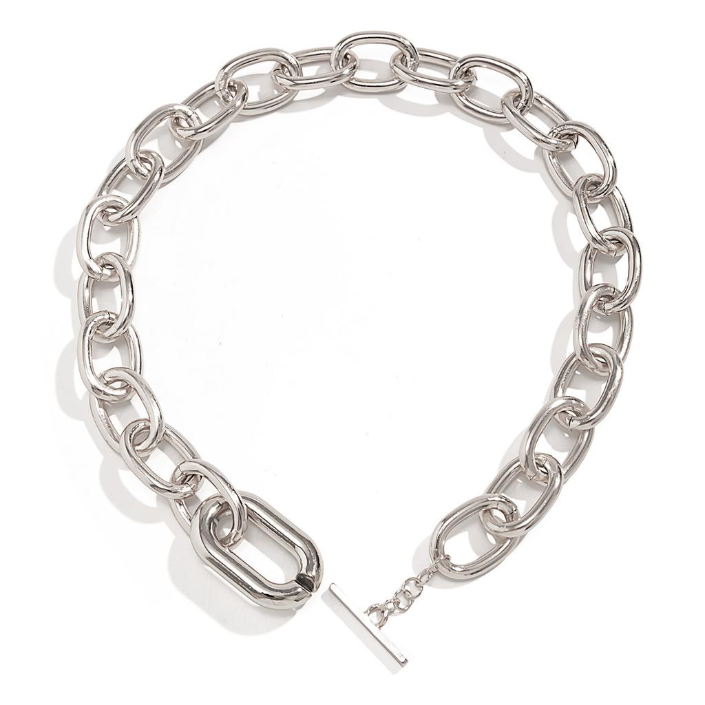 JMXD-jewelry, модное персонализированное многослойное ожерелье из алюминиевой цепи, модное геометрическое ожерелье с металлической пряжкой на ключицу для женщин