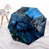 1pc castle tower Automatic Folding Umbrella - Compact 8-Rib Design, Durable Plastic & Iron1400L