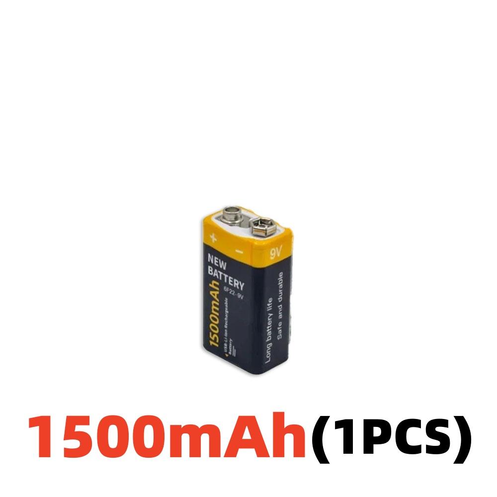 6F22 9V 1500mAh rechargeable lithium-ion battery USB 9V battery suitable for multimeter microphone toy remote control KTV