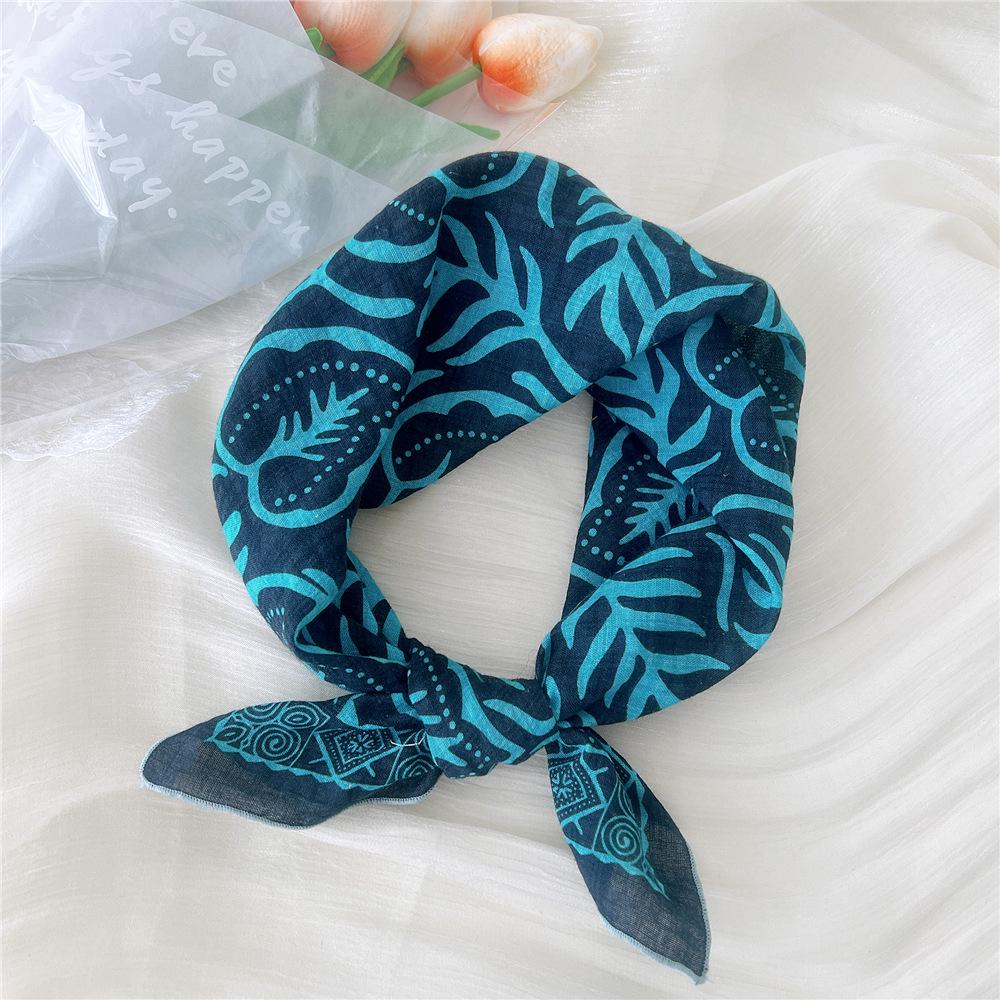 55 Cashew Cotton Linen Versatile Square Scarf - Women's Lightweight Summer/Autumn Accessory