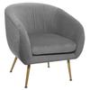 "Solaro" Armchair In Pleated Velvet Atmosphera - Gray
