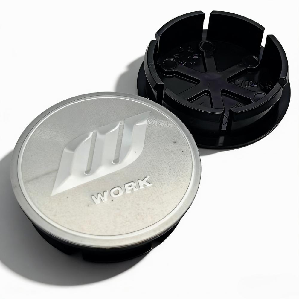 4pcs JDM W Work Logo Emblem Badge Car Wheel Center Caps 48MM 42MM Wheels Hub Cap Rim Hubcaps Dust Cover Replace Car Accessories