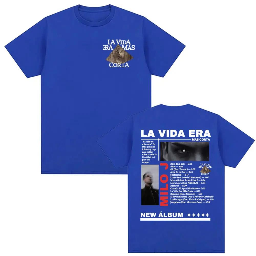 Rapper Milo J La Vida Era Mas Corta New Album Tour Graphic Tee Shirt Unisex Women Harajuku Hip Hop Short Sleeve Tshirts Streetwear
