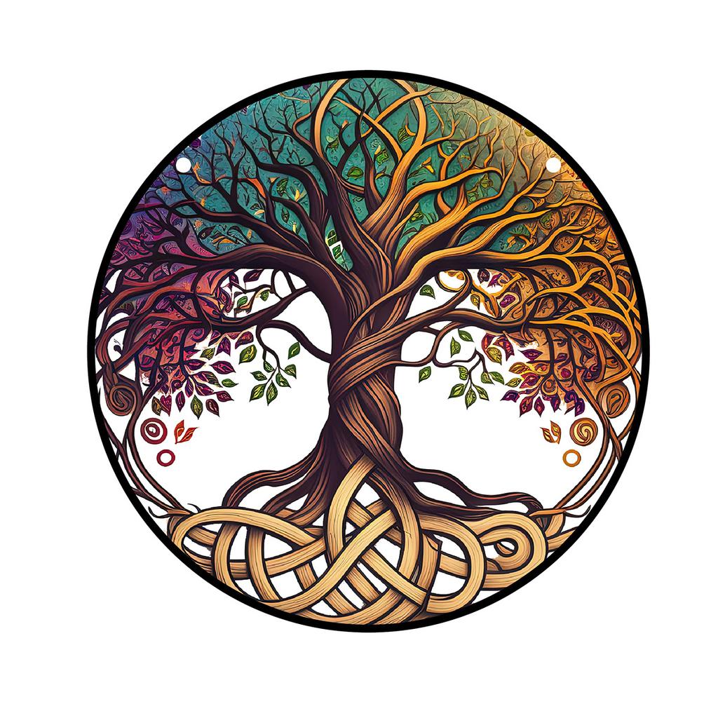 Cross-border Popular Sunshine Trap New Round Acrylic Pendant Window Porch Home Decoration Iron Chain Listing