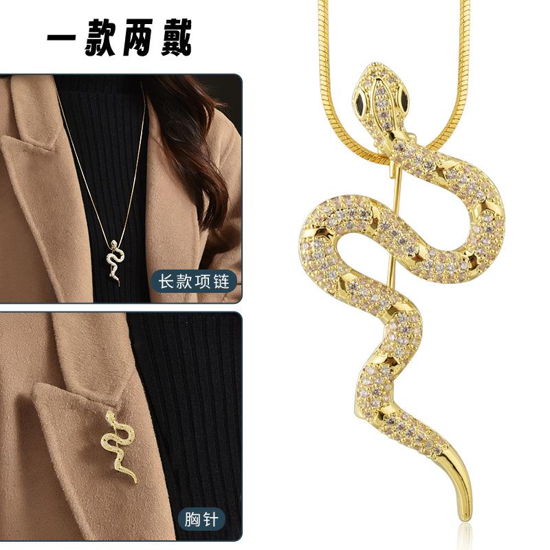 Suijue Pearl Sweater Chain Two Wear Crystal Flower Long Necklace Titanium Steel National Style Two Wear Function