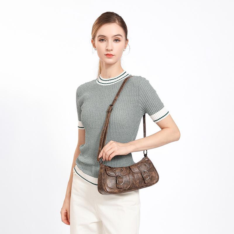 Осень Зима Новая Винтажная Сумка Под Мышку Женская Модная Трендовая Высококачественная Сумка-Полумесяц Популярная На Плечо