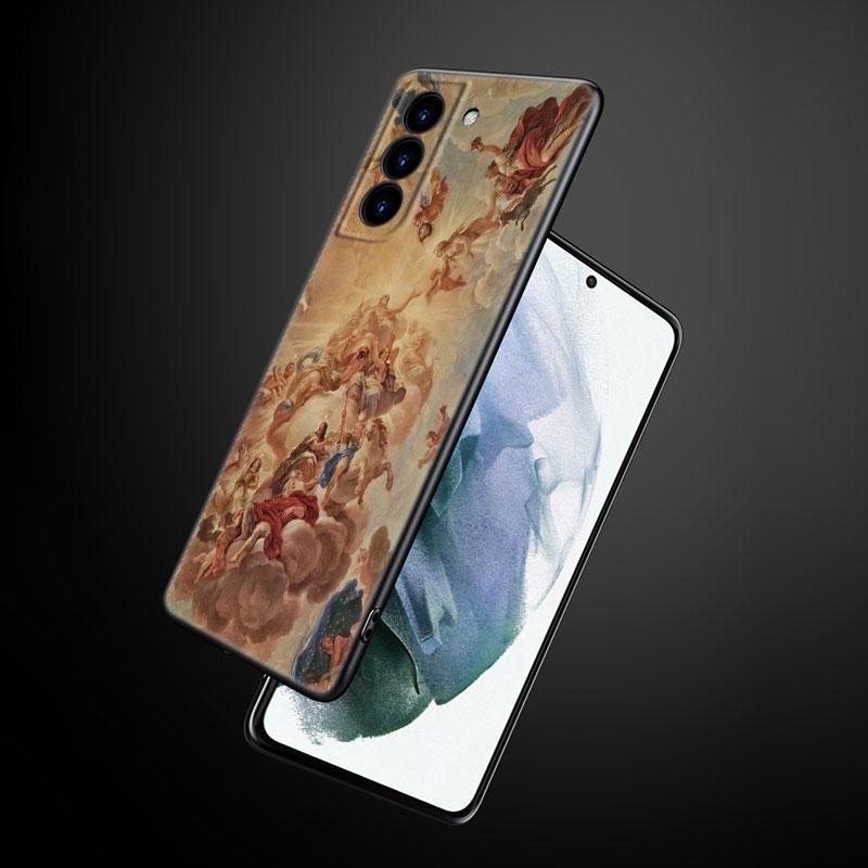 Чехол для телефона с художественной росписью в стиле Ренессанс для Samsung Galaxy S22 Pro S21 S20 Ultra FE S10 Lite 5G S10E S9 S8 Plus, мягкий черный чехол из ТПУ