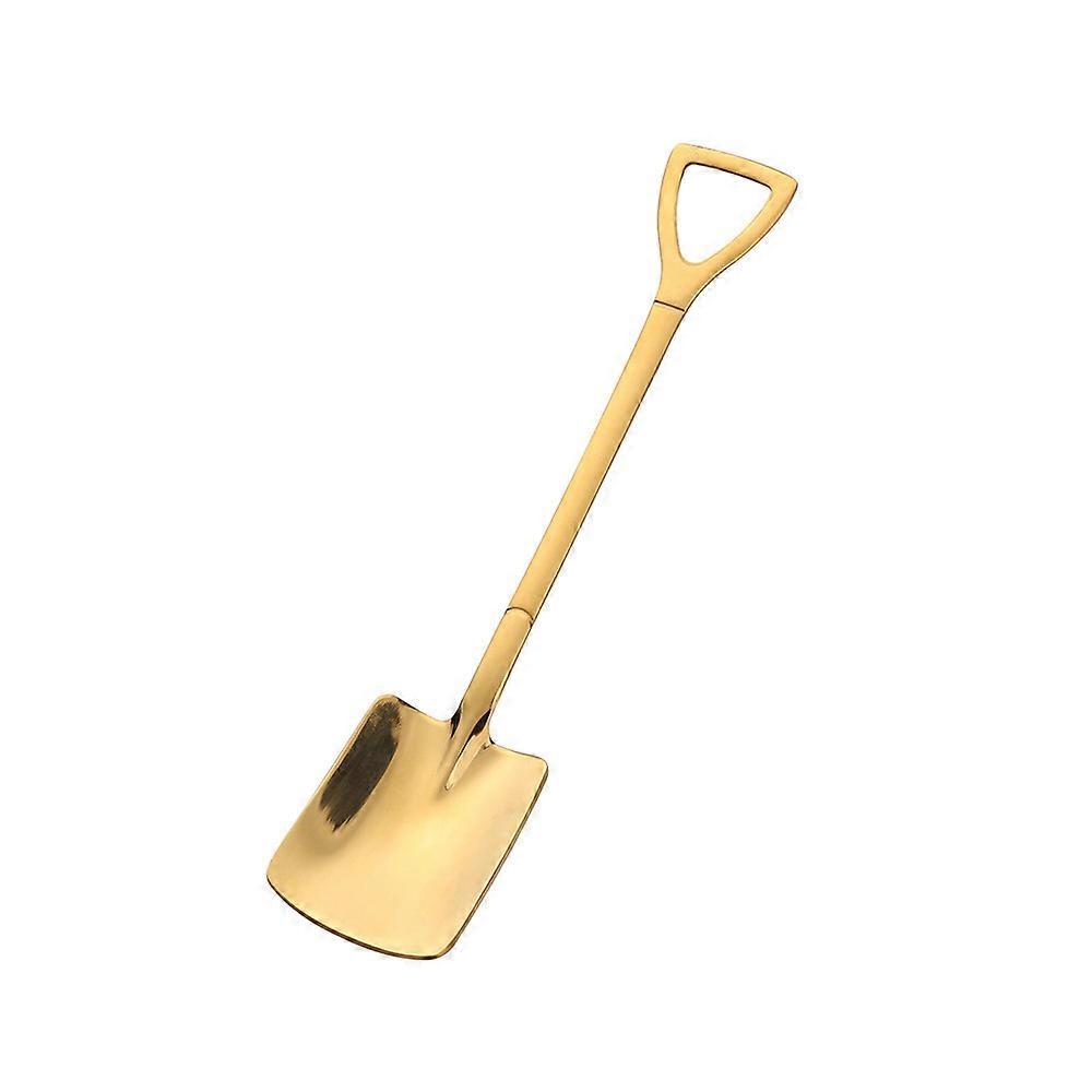 [Golden] 15.2cm long, 8 stainless steel spoons, creative shovel-shaped spoon, tea spoon, red spoon, watermelon spoon, coffee spoon, sugar spoon, ice c