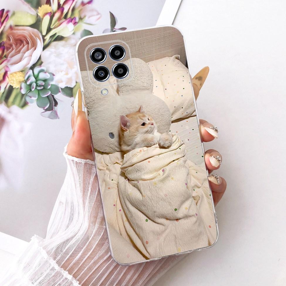 Transparent For Samsung M33 5G Case Cover Cute Cat Fashion Butterfly Funny Painted Casing For Samsung Galaxy M33 5G M336B M336K