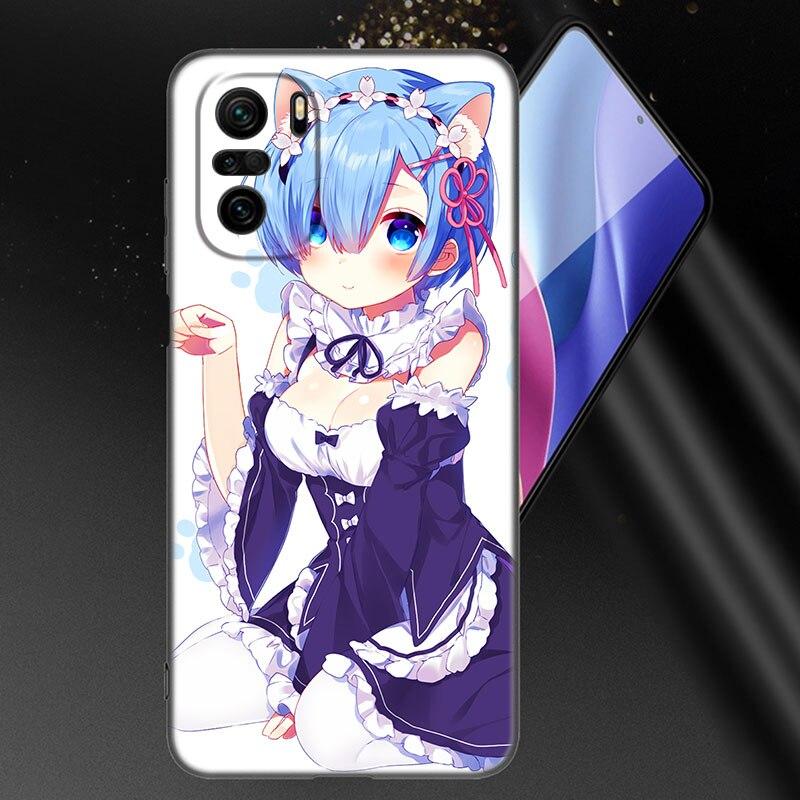 Чехол для телефона Anime Cute REM для Xiaomi Mi POCO X3 NFC GT M4 M3 12 11T 10T Pro A3 11 Lite NE 5G 12X 11i F3, мягкий черный чехол из ТПУ