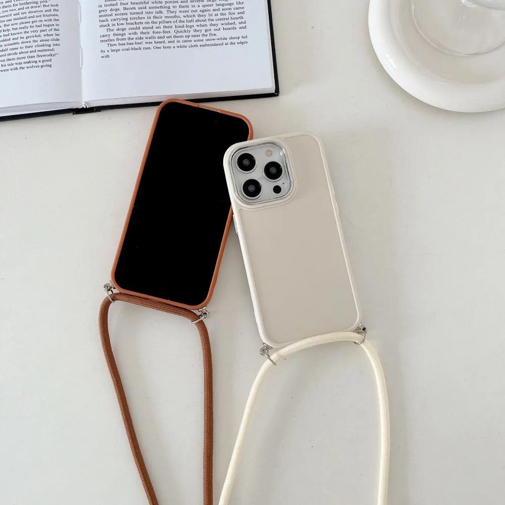Роскошный чехол-ремешок для телефона с ремешком через плечо для iPhone 15 14 13 12 11 Pro Max X XS XR 7 8 Plus SE