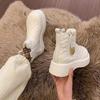 Winter Warm Thick Bottom Snow Boots Female Padded Thickened Warm Anti Slip Short Fur Martin Boots Female